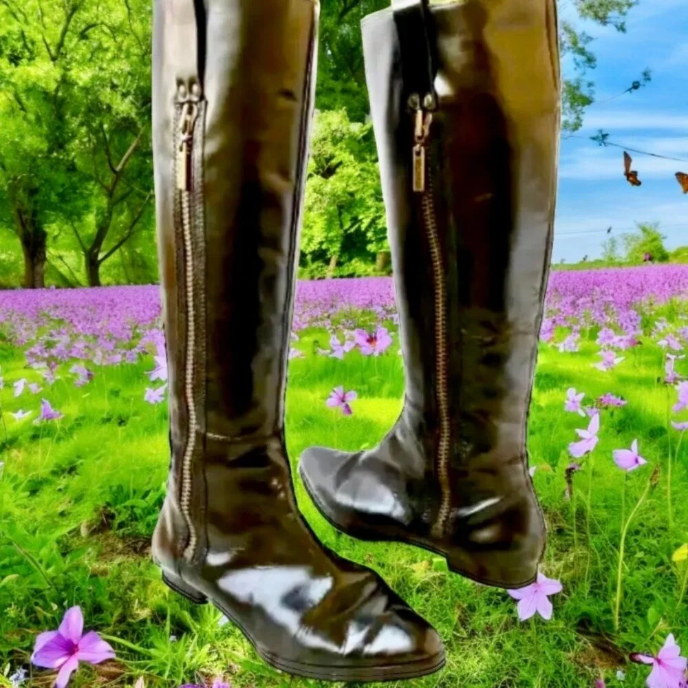 Michael Kors Knee High Flat Boot Outside Zipper